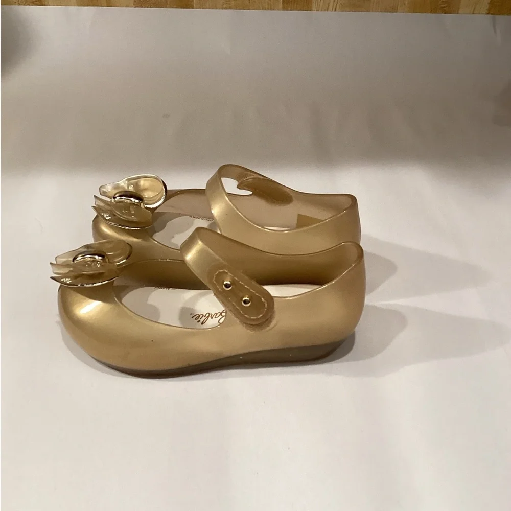 Mini Melissa Barbie Gold Heart Dress Shoes